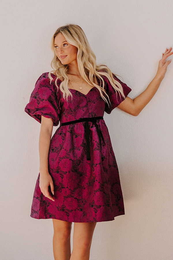 Ultimate Romantic Floral Jacquard Mini Dress