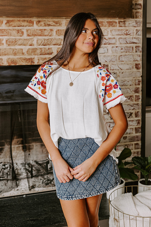 Premium Loving The Sun Embroidered Top - Ultimate Beachside Style