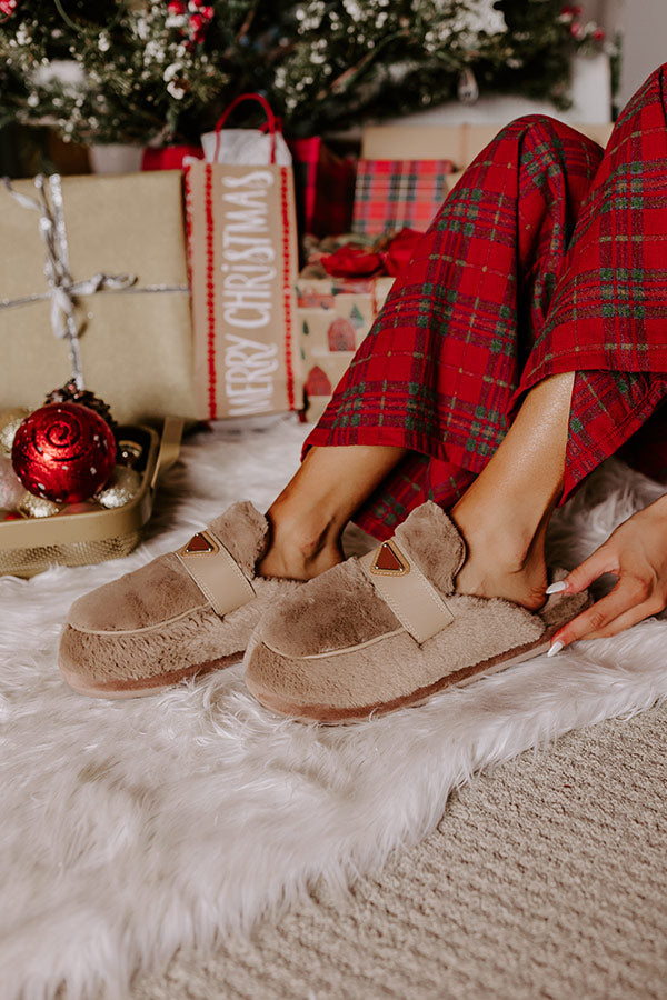 Premium Luna Plush Slippers in Taupe - Ultimate Comfort for Everyday Wear