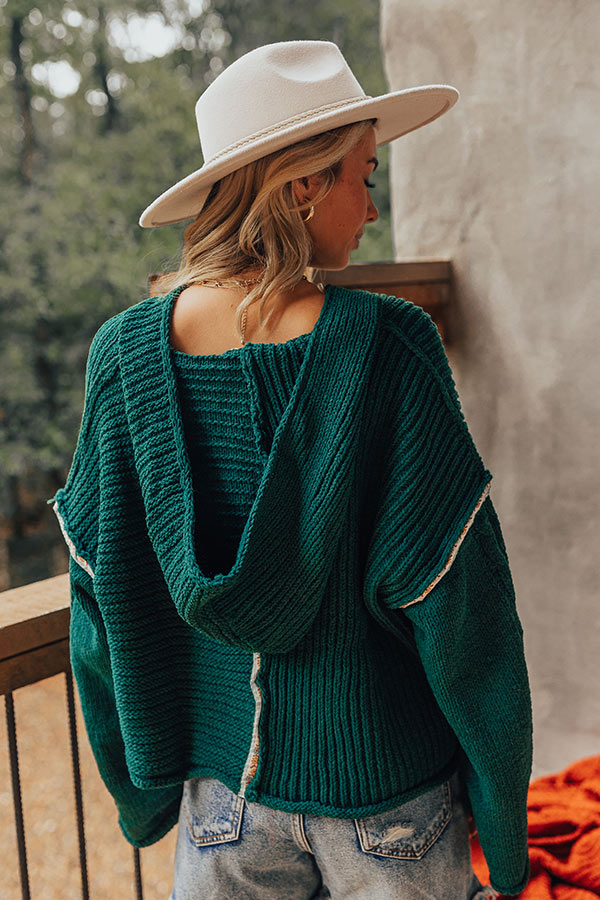 Premium Toasty Times Knit Hoodie - Ultimate Green Comfort