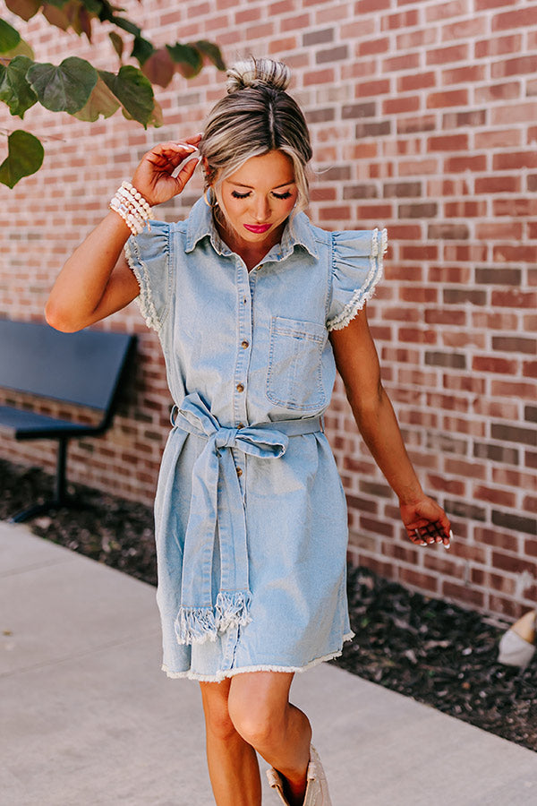 Premium Aleena Chambray Mini Dress - Ultimate Style Upgrade