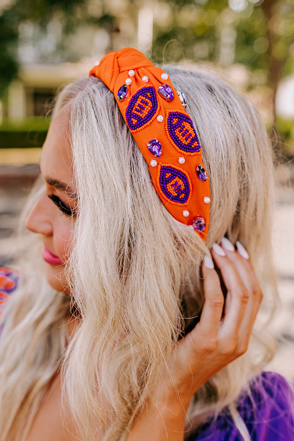 Ultimate Team Spirit Embellished Headband - Orange