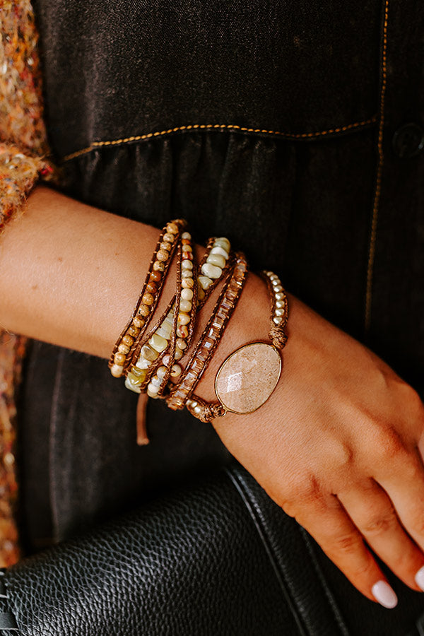 Premium Sangria Cruise Wrap Bracelet - Primrose Yellow Elegance