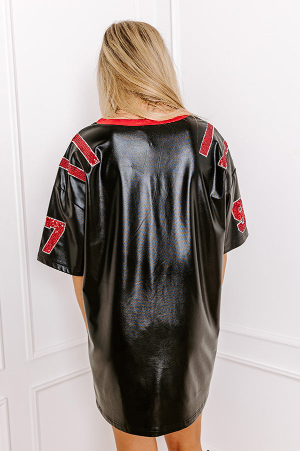 Ultimate Game Day Faux Leather Mini Dress - Black '97