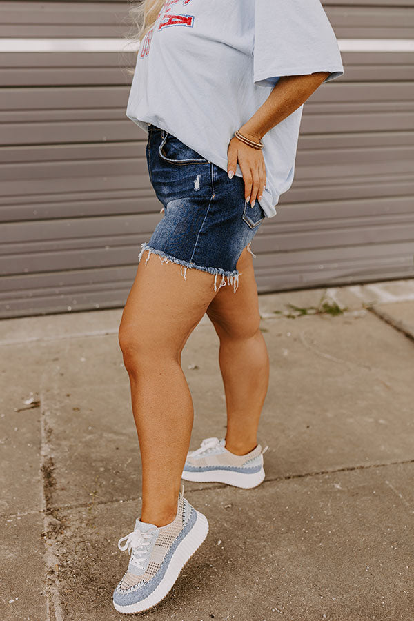 Ultimate Risen Lela High Waist Denim Shorts - Dark Wash Curves Edition