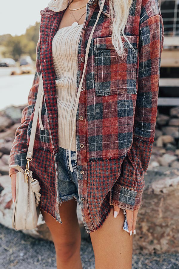 Premium Falling Leaves & Lattes Plaid Jacket - Ultimate Fall Style