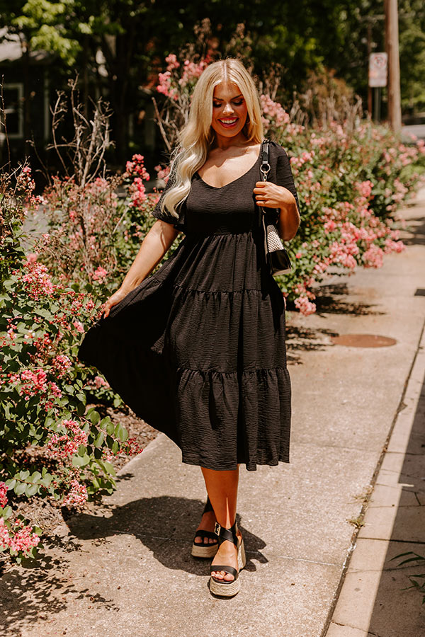 Ultimate Sweet Aroma Midi Dress - Black Curves Edition