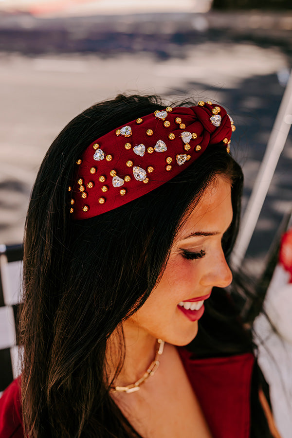 Premium Effortless Radiance Embellished Headband - Wine