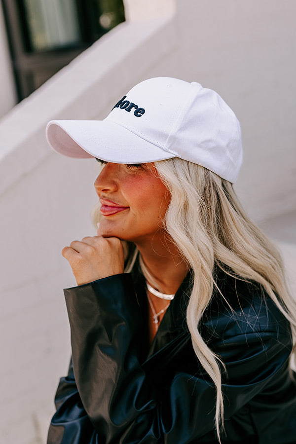 J'adore Premium Embroidered Baseball Cap - White