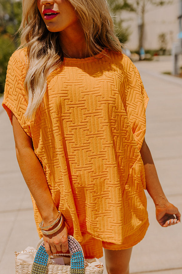 Ultimate Maldives Escape Oversized Terry Top - Premium Orange