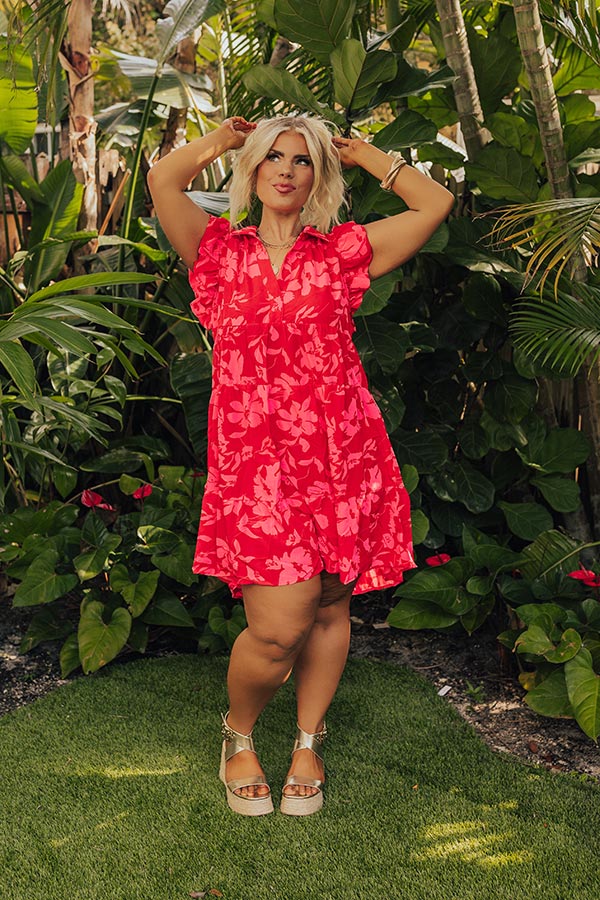 Premium Red Curves Floral Date Night Dress