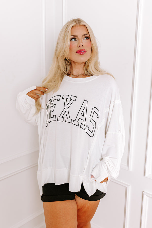 Premium Texas Embroidered Oversized Top - Ultimate Casual Style