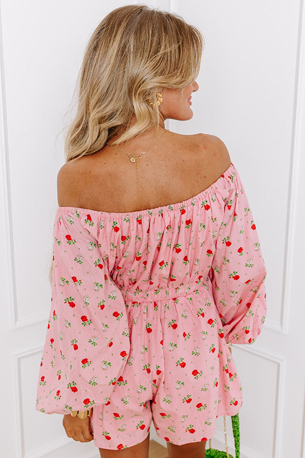 Premium Secret Rose Garden Off-Shoulder Romper - Ultimate Summer Style