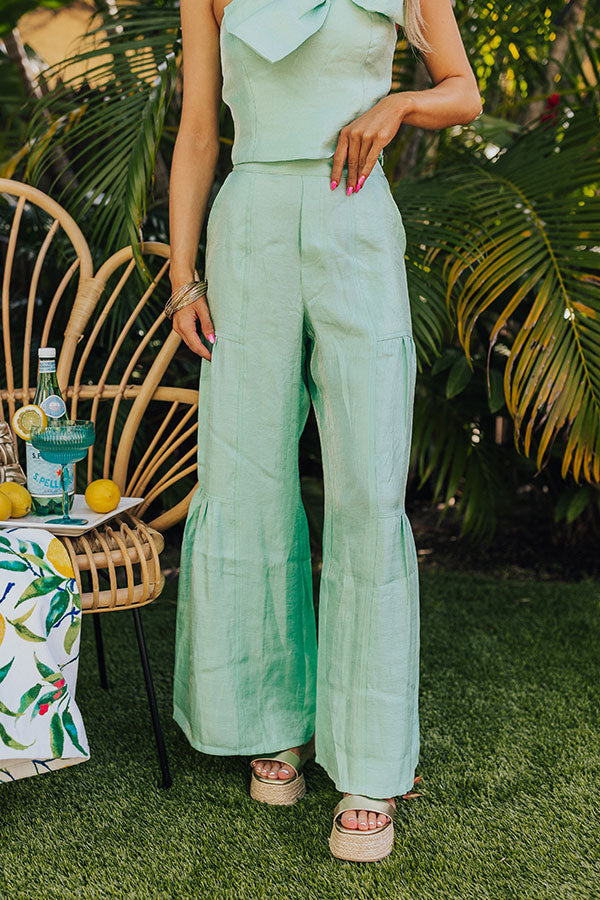 Premium High Waist Wide Leg Pants - Mint Green | Ultimate Comfort & Style