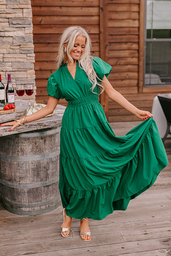 Ultimate Elegance: Hunter Green Maxi Dress