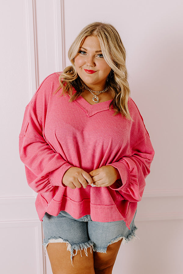 Ultimate Springtime Sips Waffle Knit Top - Curves Collection