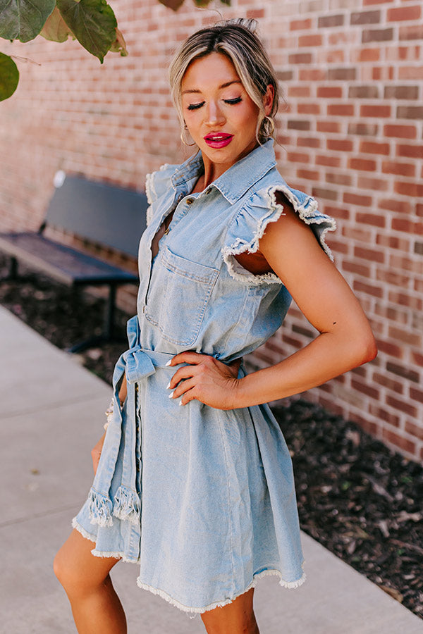 Premium Aleena Chambray Mini Dress - Ultimate Style Upgrade