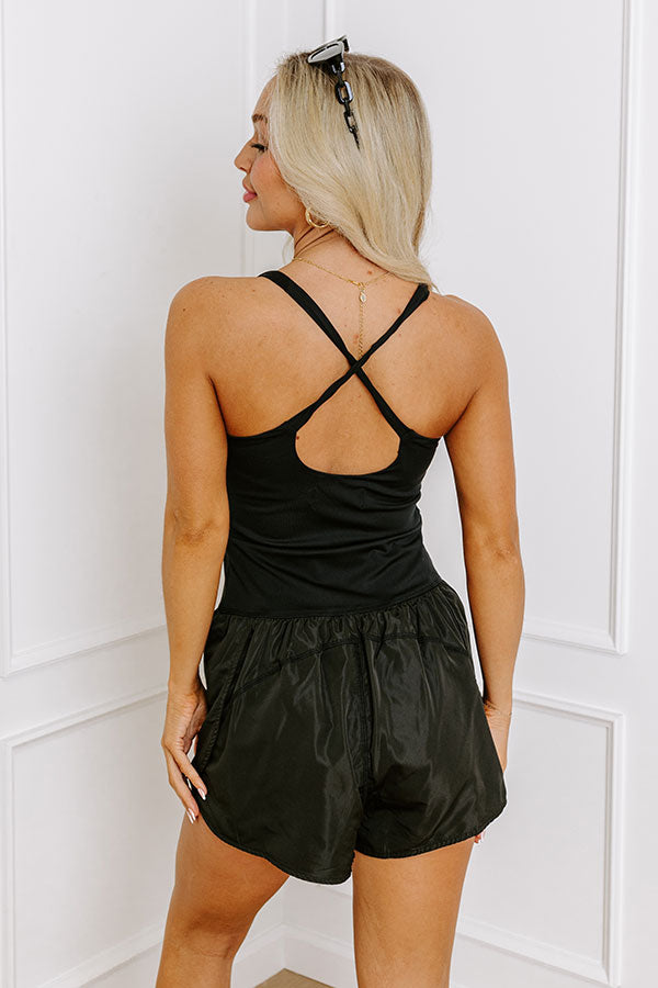 Premium Pilates Romper - Black | Ultimate Workout Wear