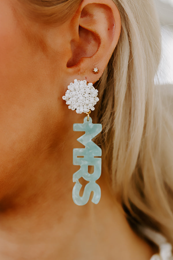 Premium 'I Am The Mrs.' Ocean Wave Statement Earrings