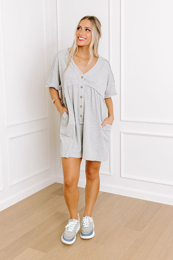 Ultimate Summer Chic: Grey Button Down Romper