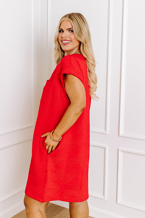 Premium Red Curves Shift Dress - Ultimate Style for Sunny Days