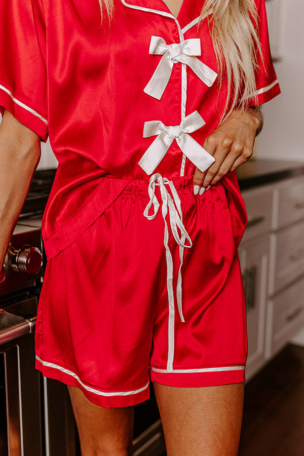 Premium Satin Pajama Shorts - Ultimate Comfort in Red