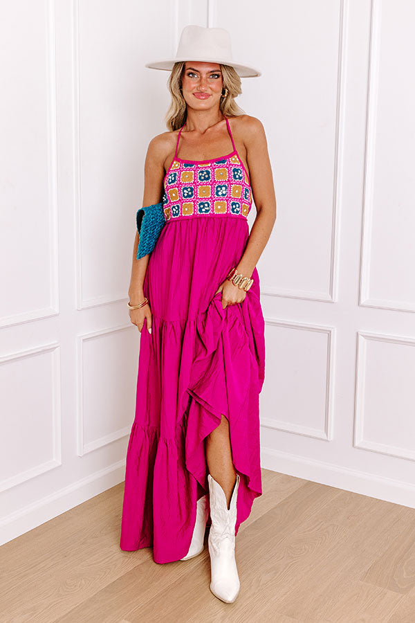 Premium Key Largo Sunshine Crochet Maxi Dress - Ultimate Summer Escape