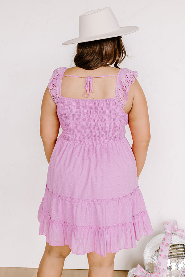 Ultimate Lavender Curves Smocked Mini Dress for Adventure Seekers