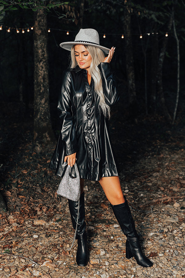 Ultimate Chic Faux Leather Dress - Black