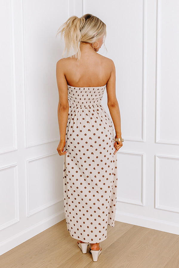 Ultimate Spotted Vineyard Linen-Blend Maxi Dress