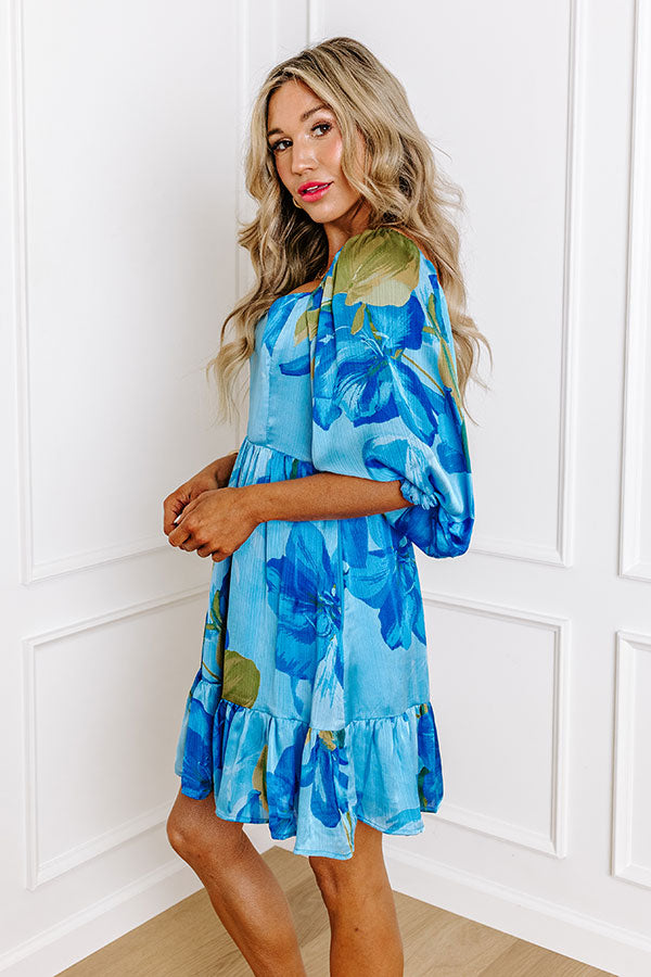 Premium Sweethearts Floral Mini Dress in Blue | Ultimate Feminine Style