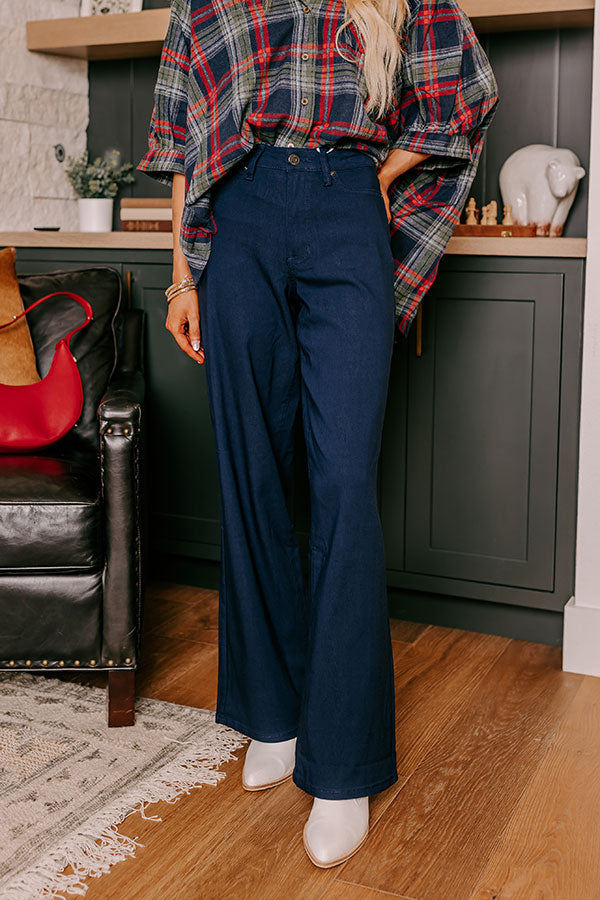 Premium Phoebe High Waist Wide Leg Pants - Navy | Ultimate Style Upgrade