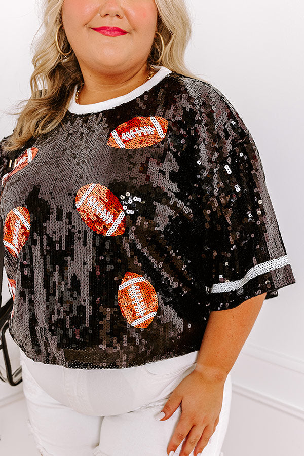 Ultimate Game Day Glow Sequin Top - Black Curves