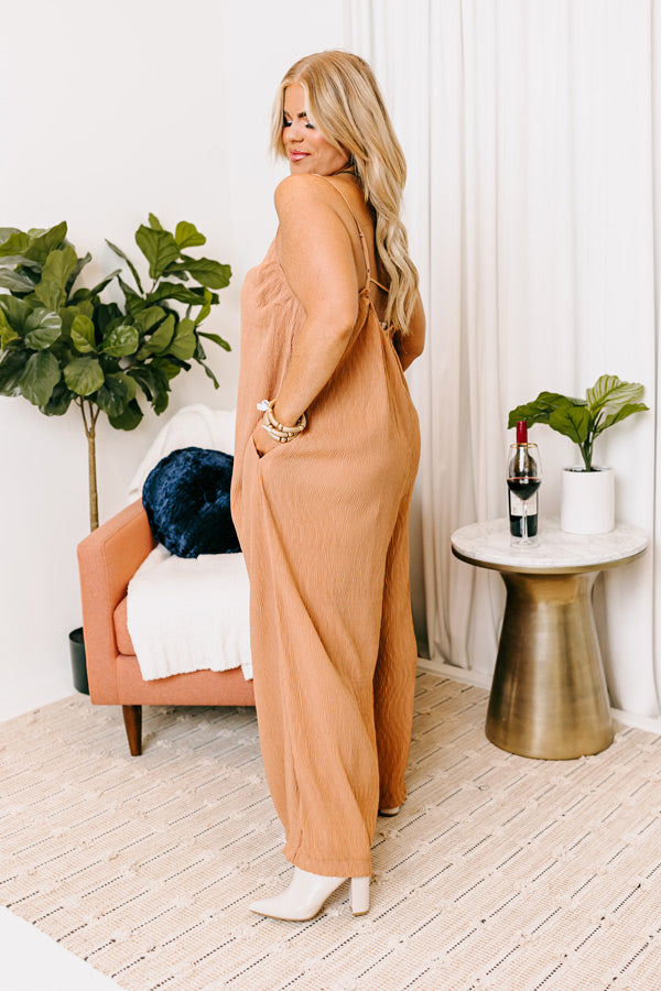 Premium Camel Curves Jumpsuit - Ultimate Comfort & Style