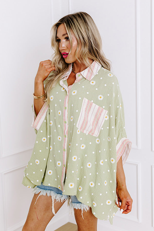 Ultimate Daisy Does It Oversized Button-Up Shirt