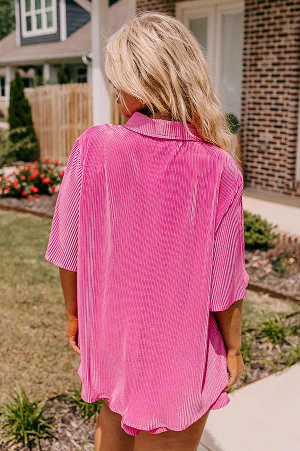 Ultimate Pink Pleated Satin Top - Effortless Elegance