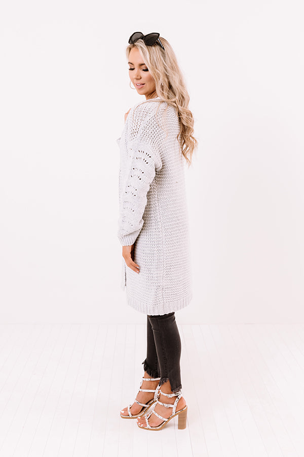 Ultimate Light Grey Knit Cardigan - Cozy Fall Essential