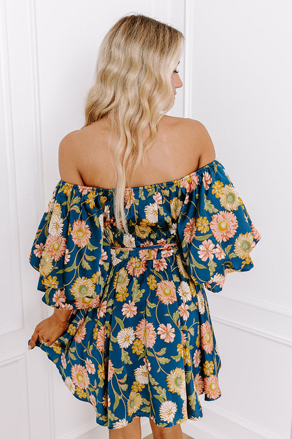 Premium Teal Floral Mini Dress - Ultimate Style Upgrade