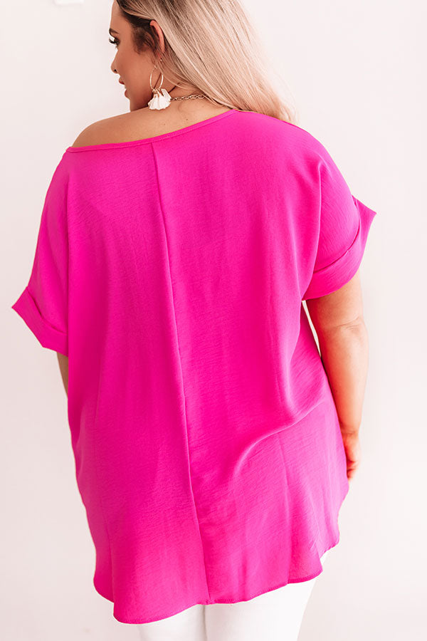 Ultimate Hot Pink Curves Shift Top - Premium Flowy Design