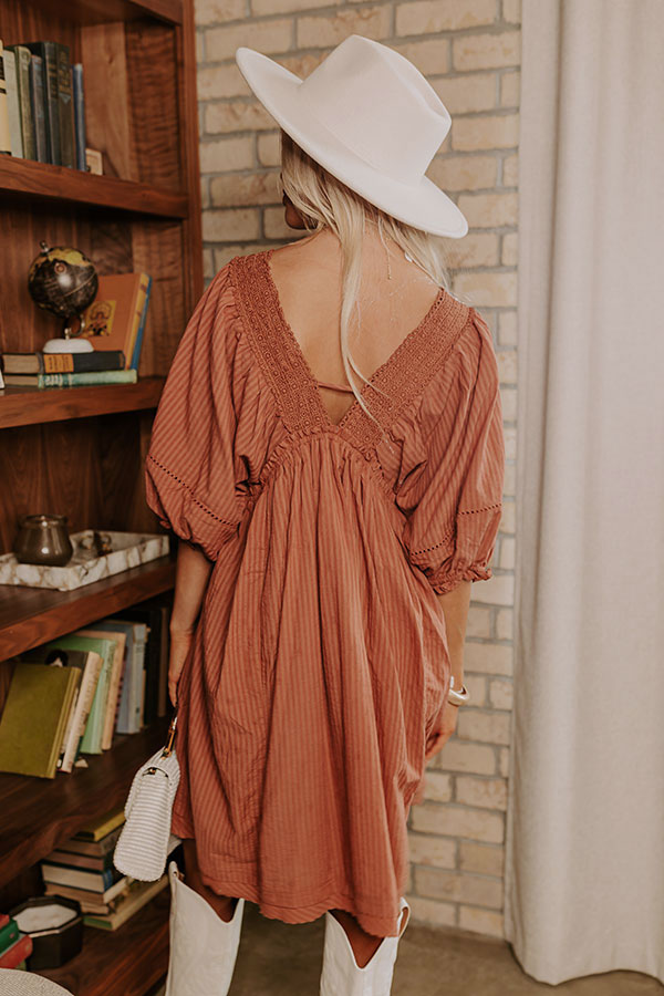 Premium Rust Babydoll Dress - Ultimate Writers Retreat