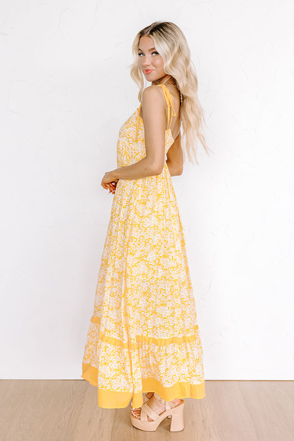 Ultimate Boho Floral Maxi Dress - Marigold Elegance