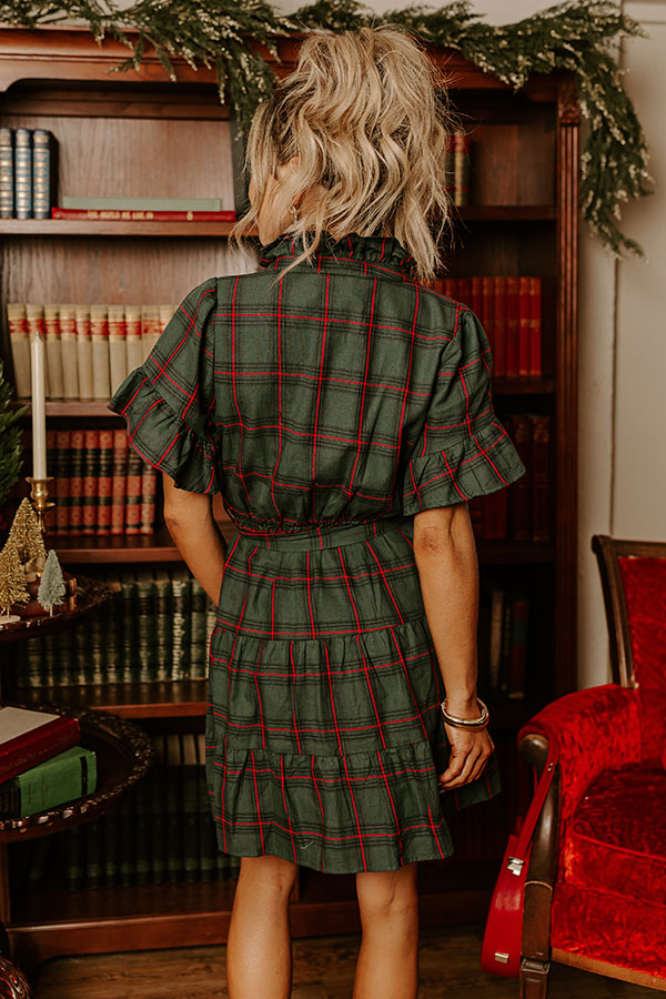 Premium Apple Orchard Dream Plaid Mini Dress - Fall Fashion Essential