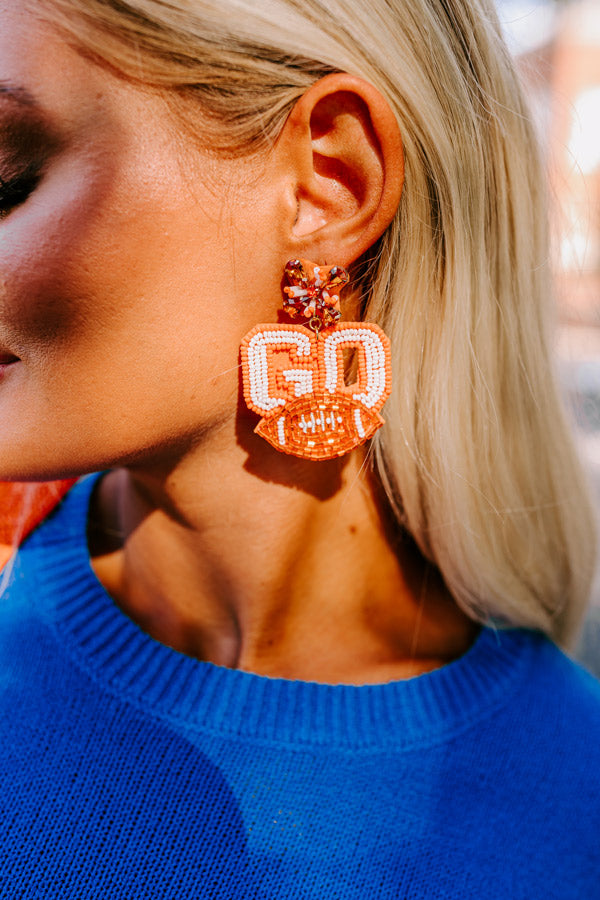 Ultimate Go Team Beaded Earrings - Orange Cheer
