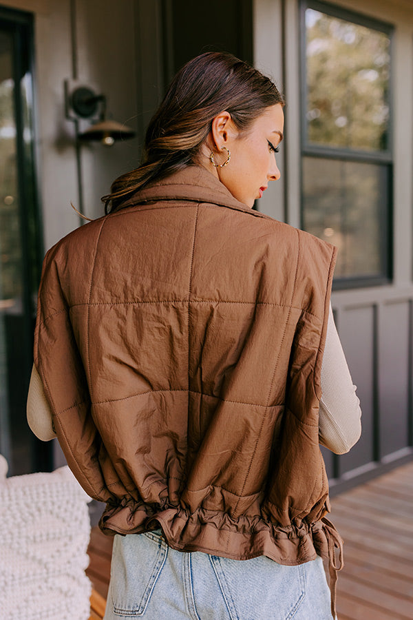 Premium Scenic Hike Quilted Vest - Chocolate Brown