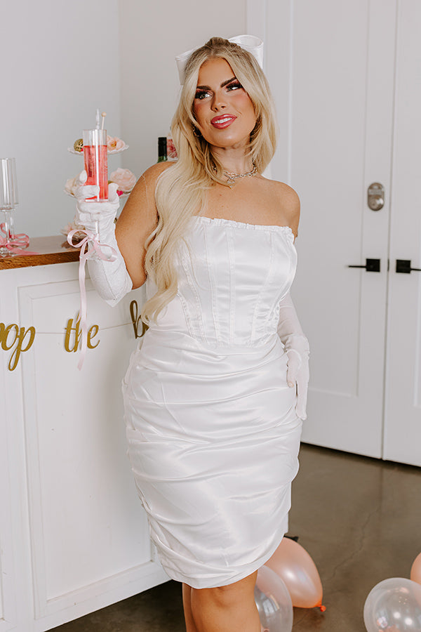 Ultimate Someone Like You Ruched Satin Midi Dress