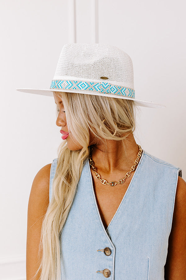 Premium White Woven Fedora Hat - Sunny Refresh Collection