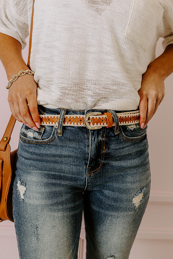 Premium Mostly Amused Faux Leather Belt in Camel - Ultimate Boho Style