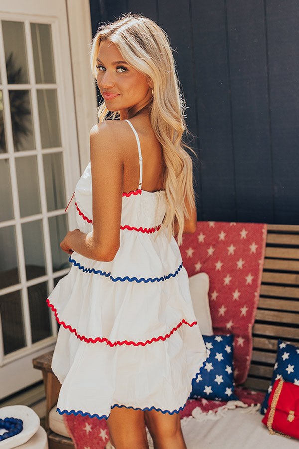 Ultimate Americana Kisses Tiered Mini Dress - White