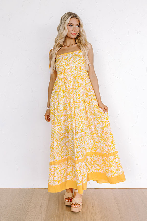 Ultimate Boho Floral Maxi Dress - Marigold Elegance