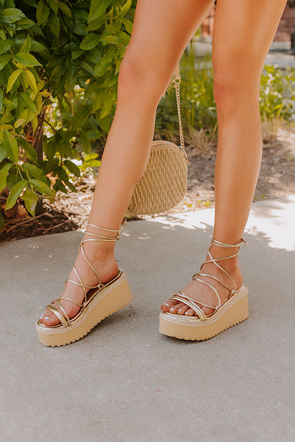 The Abigail Premium Metallic Lace-Up Wedge - Ultimate Style & Comfort